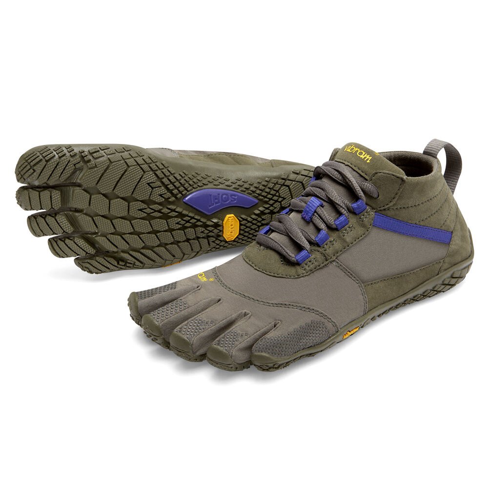 Tenis Mujer Verde Oliva/Morados - FiveFingers V-Trek - CLZSAP-482